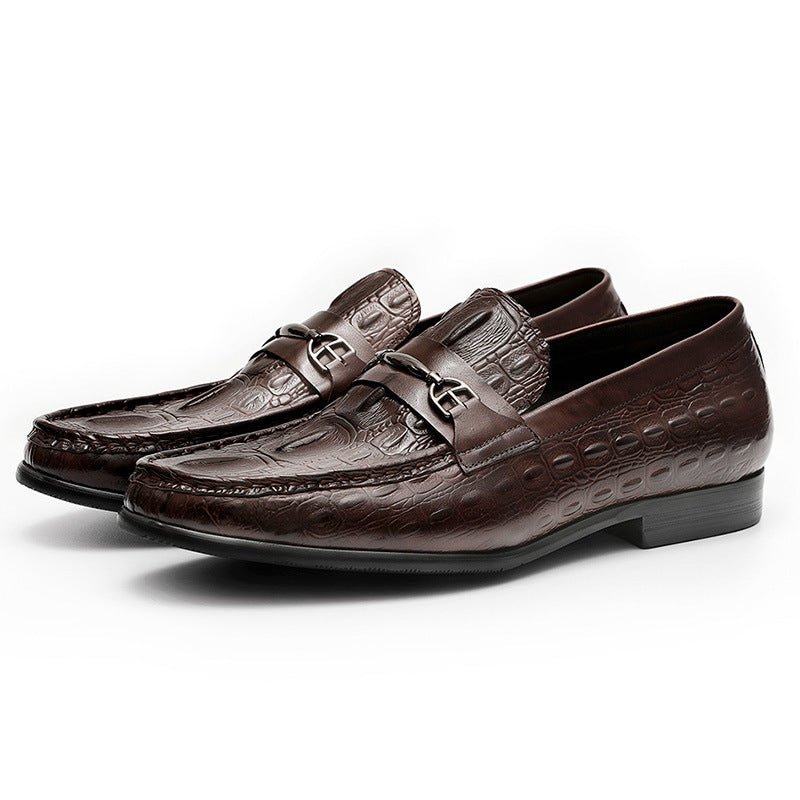 Pánske Mokasíny Luxusné Leather Slip-on Crocbreeze - Káva