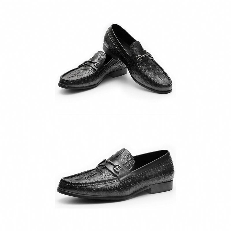 Pánske Mokasíny Luxusné Leather Slip-on Crocbreeze - Čierna