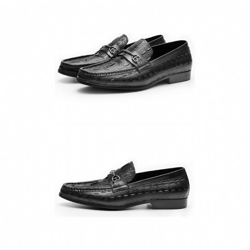 Pánske Mokasíny Luxusné Leather Slip-on Crocbreeze - Čierna