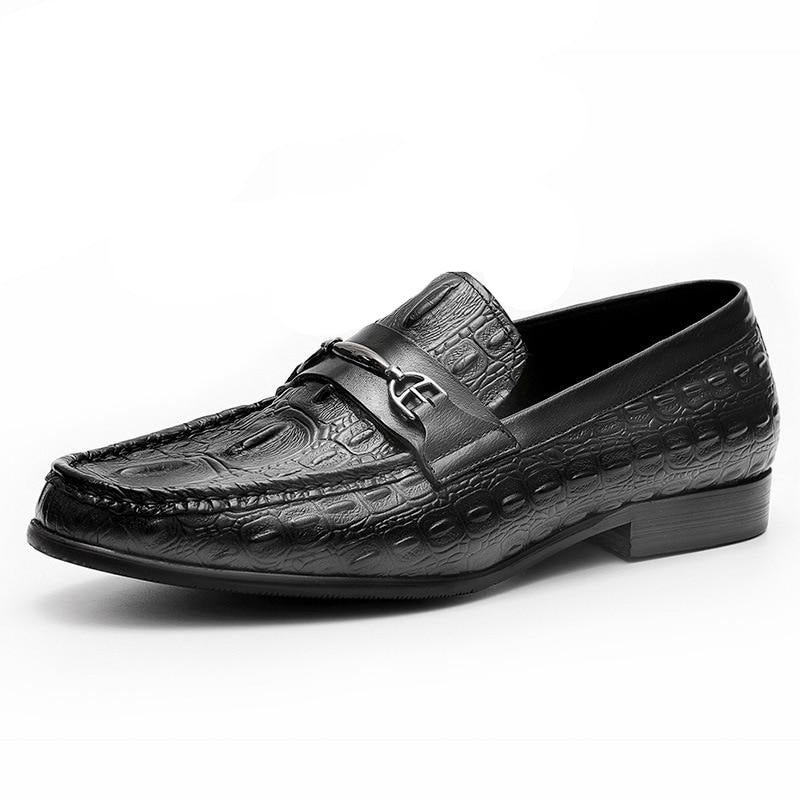 Pánske Mokasíny Luxusné Leather Slip-on Crocbreeze - Čierna