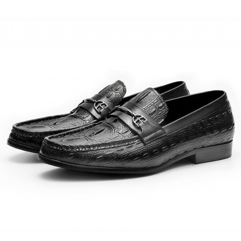 Pánske Mokasíny Luxusné Leather Slip-on Crocbreeze - Čierna