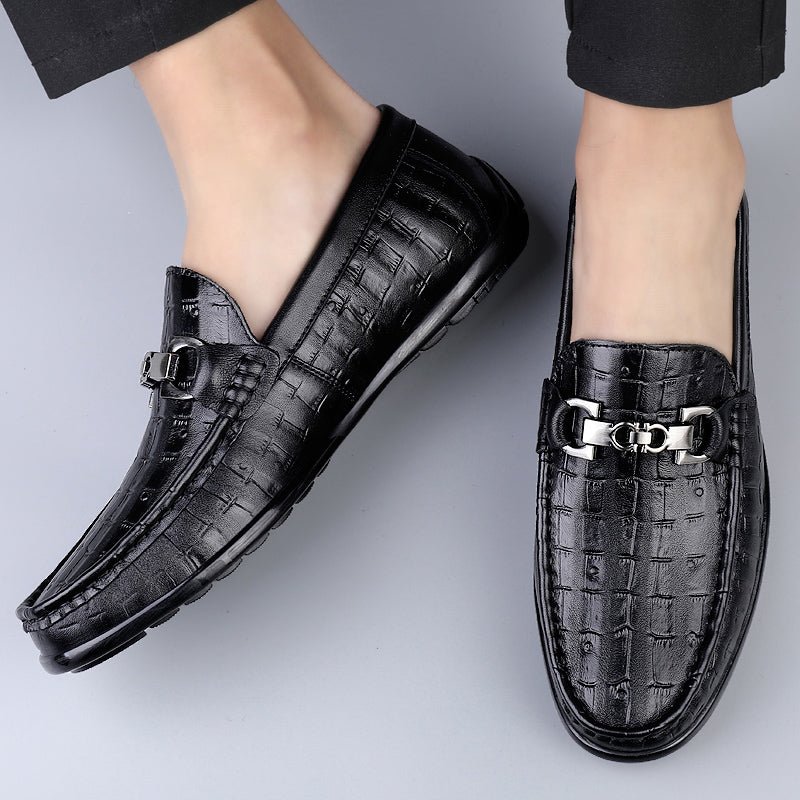 Pánske Mokasíny Modish Croctex Slip-on Driving - Čierna