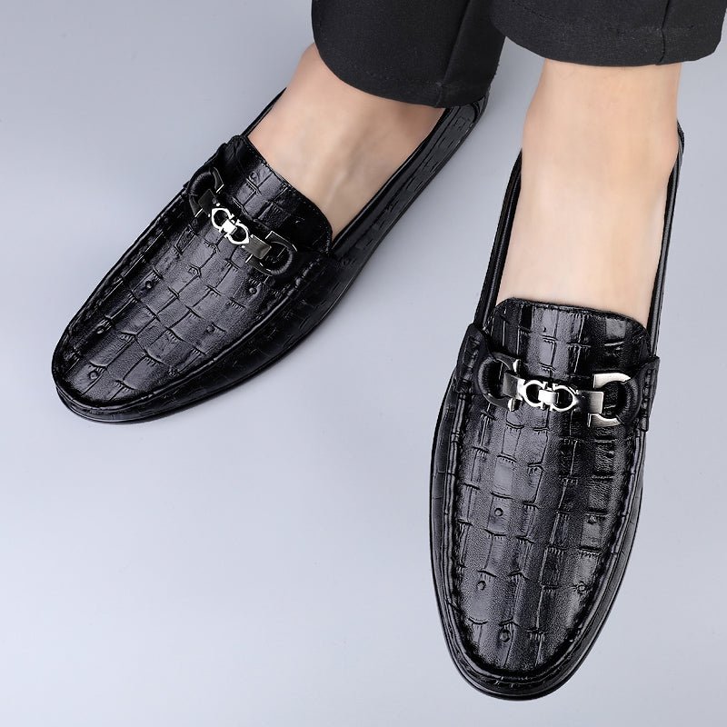 Pánske Mokasíny Modish Croctex Slip-on Driving - Čierna