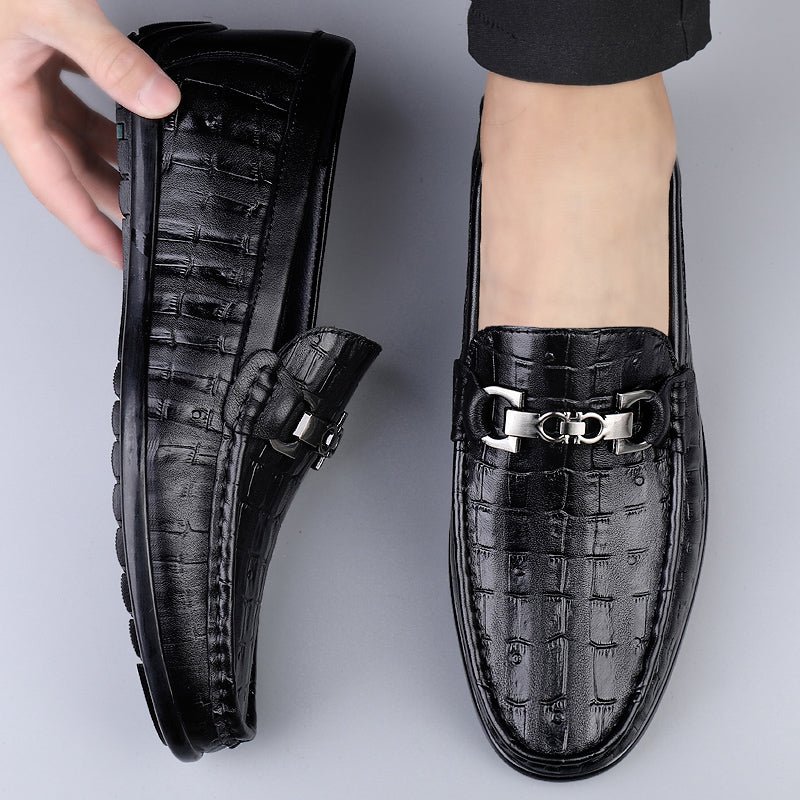 Pánske Mokasíny Modish Croctex Slip-on Driving - Čierna