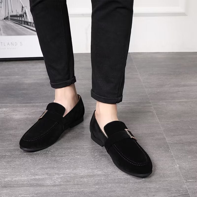 Pánske Mokasíny Modish Embossed Slip-on Loafers - Čierna