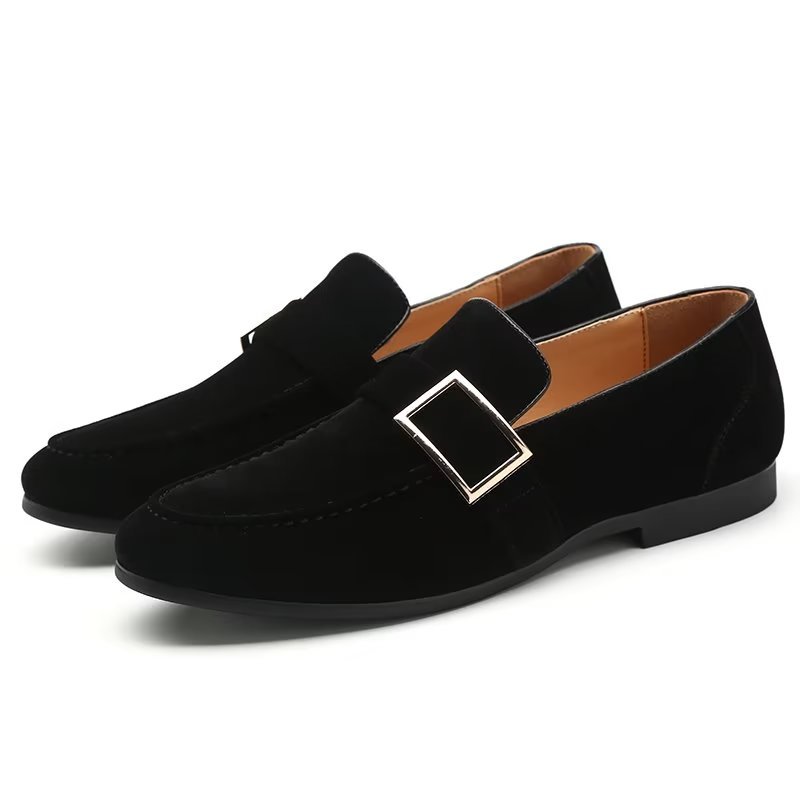 Pánske Mokasíny Modish Embossed Slip-on Loafers - Čierna