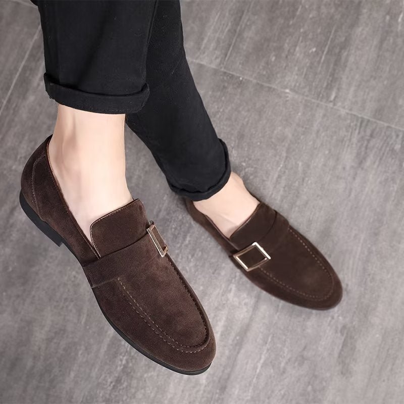 Pánske Mokasíny Modish Embossed Slip-on Loafers - Káva