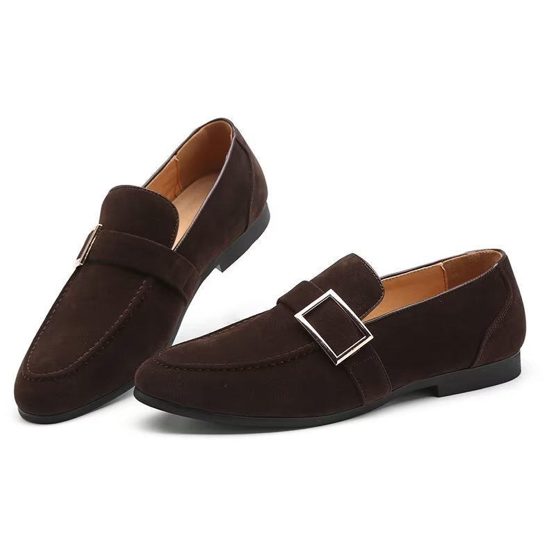 Pánske Mokasíny Modish Embossed Slip-on Loafers - Káva