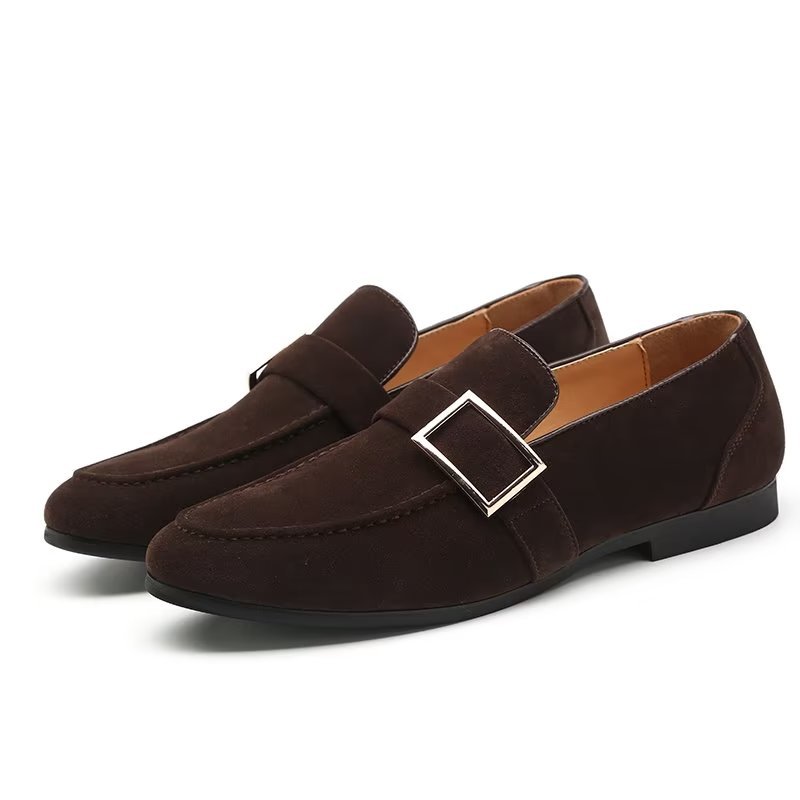 Pánske Mokasíny Modish Embossed Slip-on Loafers - Káva