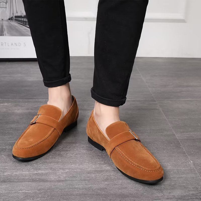 Pánske Mokasíny Modish Embossed Slip-on Loafers - Hnedá