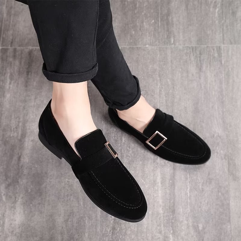 Pánske Mokasíny Modish Embossed Slip On Loafers - Čierna