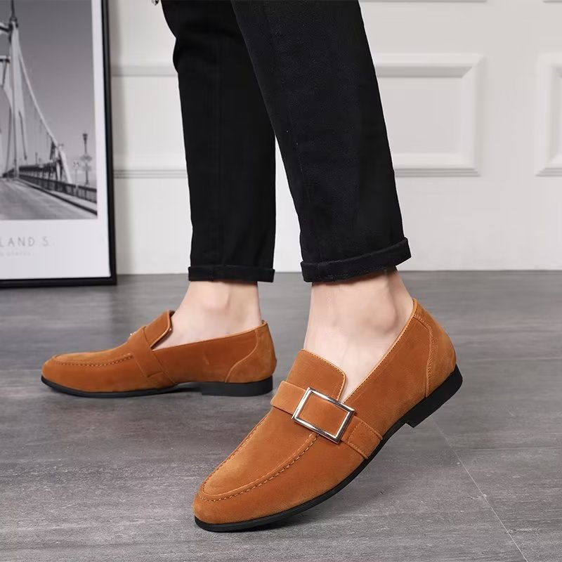 Pánske Mokasíny Modish Embossed Slip On Loafers - Hnedá