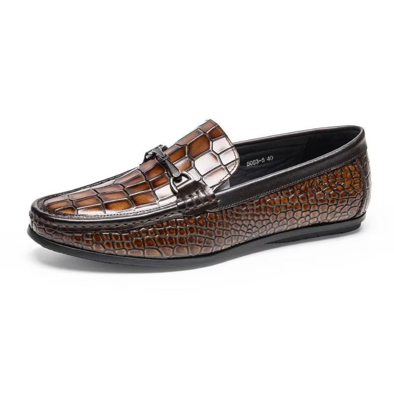 Pánske Mokasíny Modish Metal Toe Slip On - Hnedá