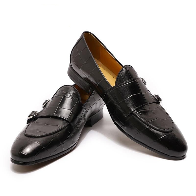 Pánske Mokasíny Monk Strap Slip On - Čierna