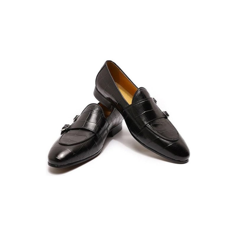 Pánske Mokasíny Monk Strap Slip On - Čierna