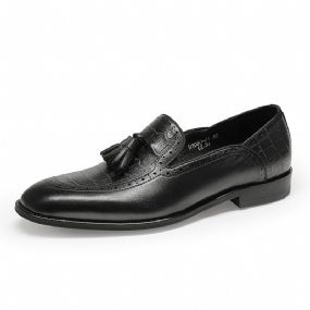 Pánske Mokasíny Retro Chic Exotic Strapce Z Kože Brogue