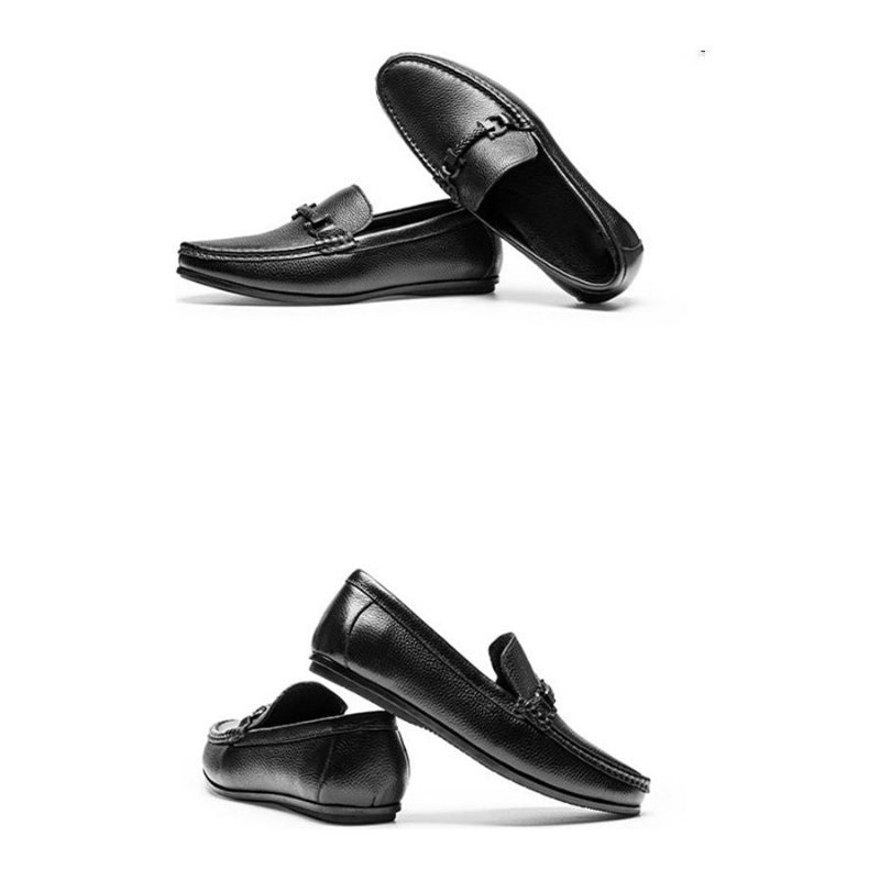 Pánske Mokasíny Weavingluxe Leather Slip On Loafers - Čierna 1