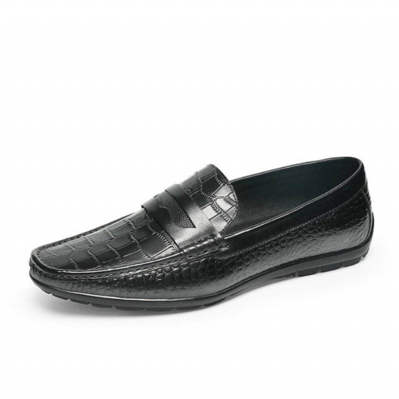 Pánske Nazúvacie Topánky Loafers Croc Effect - Čierna