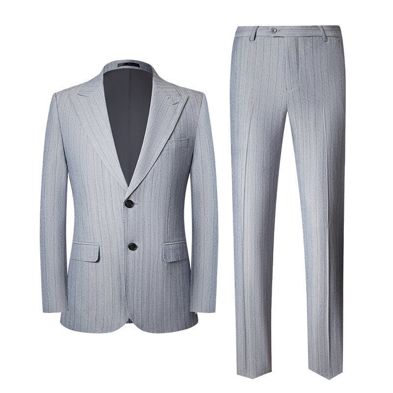 Pánske Obleky Chic Skinny Suit - Šedá