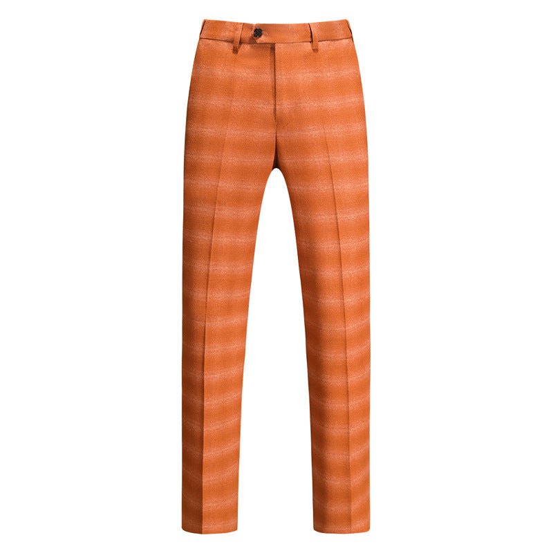 Pánske Obleky Skinny Zipper Fly 3-dielny Oblek - Oranžová