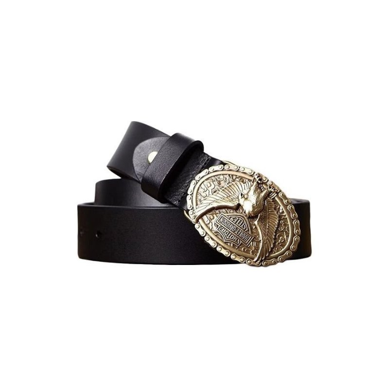 Pánske Opasky Eagle Embellished Belt - Black Eagle