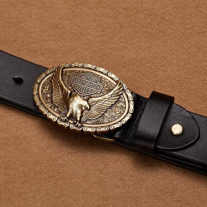 Pánske Opasky Eagle Embellished Belt - Black Eagle