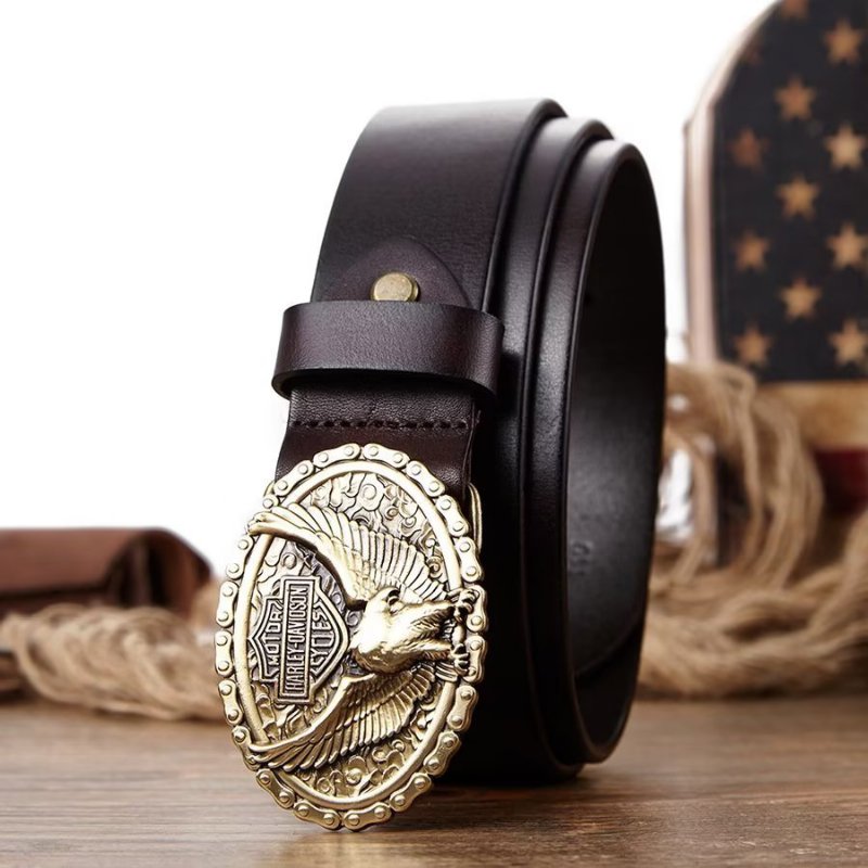 Pánske Opasky Eagle Embellished Belt - Black Eagle