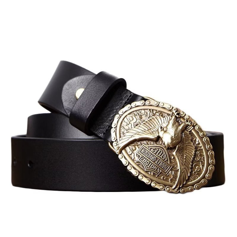 Pánske Opasky Eagle Embellished Belt - Black Eagle