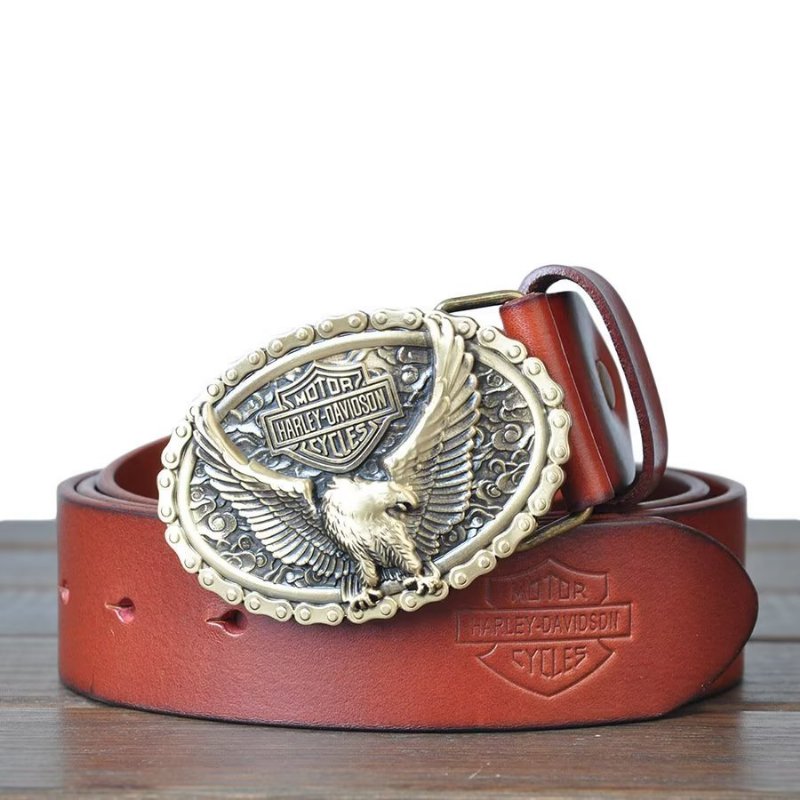 Pánske Opasky Eagle Embellished Belt - Červený Orol