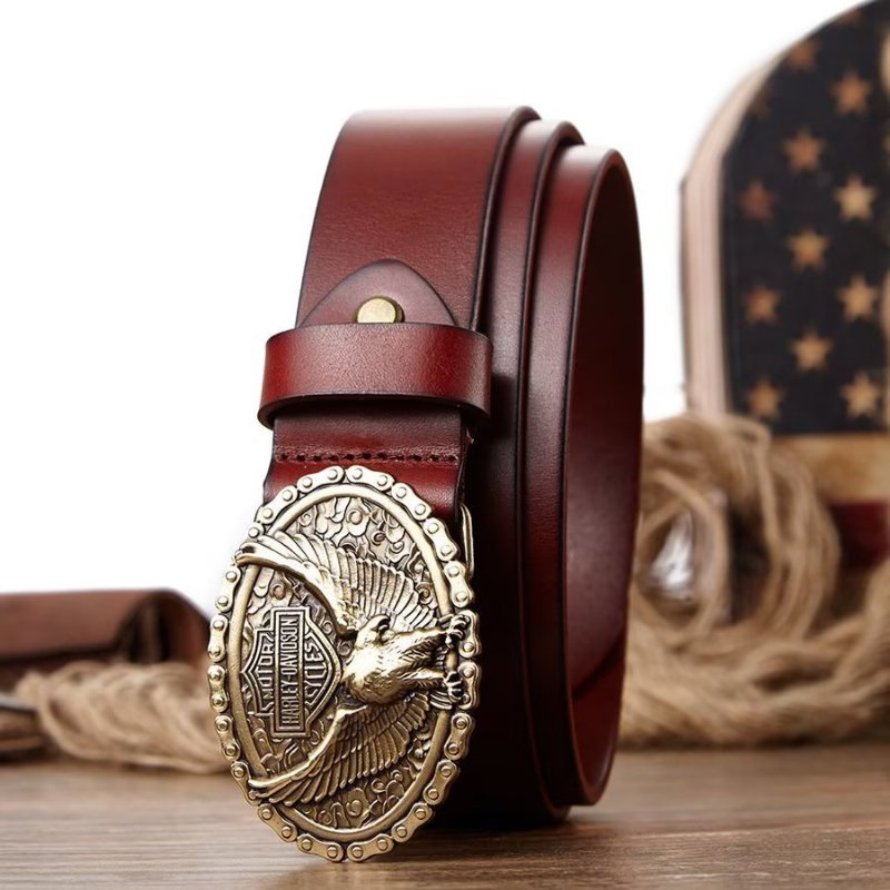 Pánske Opasky Eagle Embellished Belt - Červený Orol