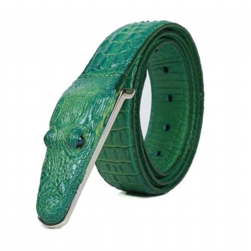 Pánske Opasky Exotic Alligator Print Kožený Opasok - Zelená