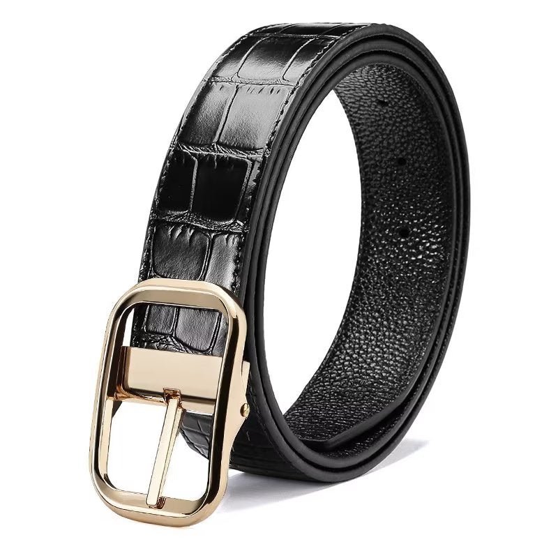 Pánske Opasky Exquisite Croc-embossed Leather Belt