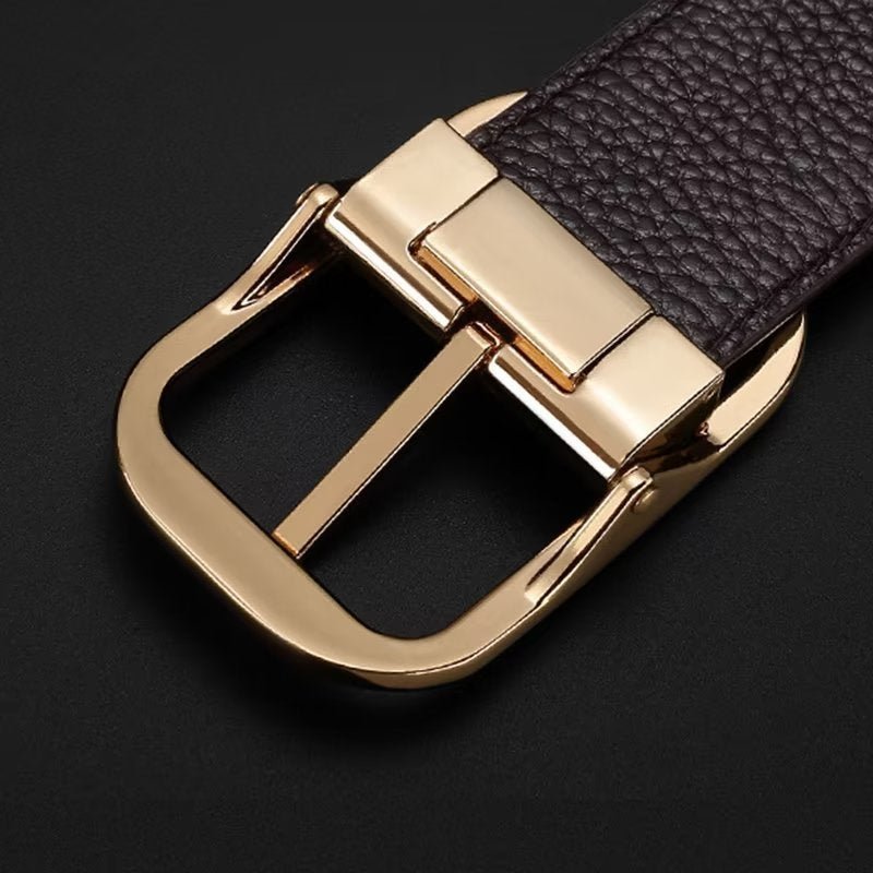 Pánske Opasky Exquisite Croc-embossed Leather Belt - Striebro 1