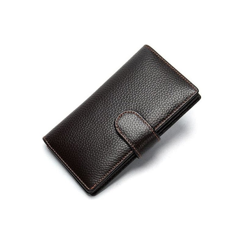 Pánske Peňaženky Exotic Slim Leather Cardholder Wallet - Káva