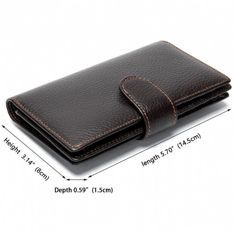 Pánske Peňaženky Exotic Slim Leather Cardholder Wallet - Káva