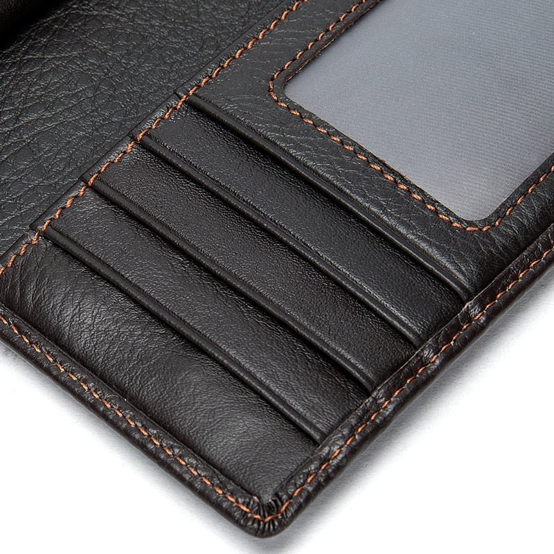 Pánske Peňaženky Exotic Slim Leather Cardholder Wallet - Káva