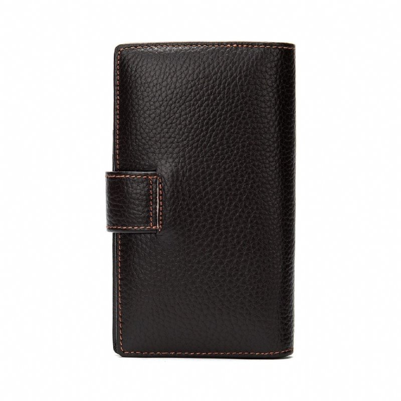 Pánske Peňaženky Exotic Slim Leather Cardholder Wallet - Káva