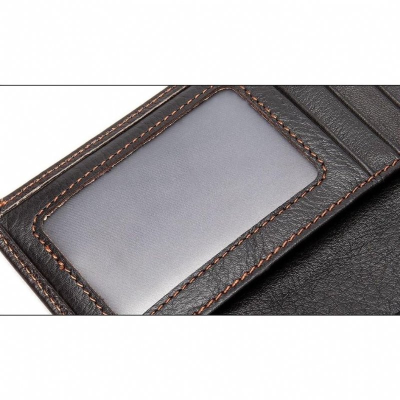 Pánske Peňaženky Exotic Slim Leather Cardholder Wallet - Káva