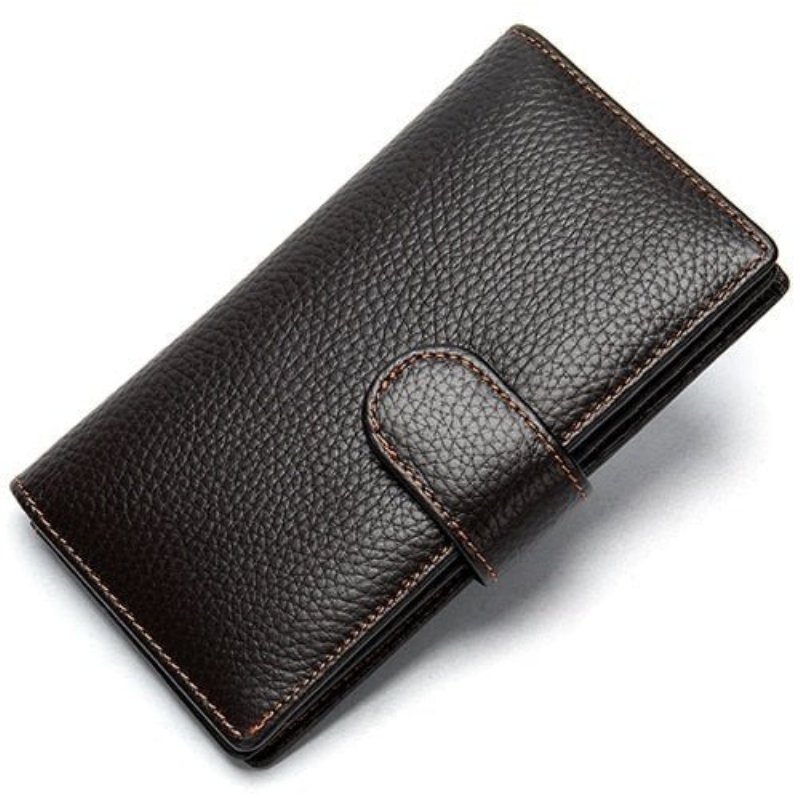 Pánske Peňaženky Exotic Slim Leather Cardholder Wallet - Káva