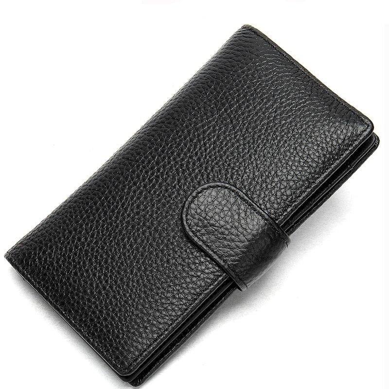 Pánske Peňaženky Exotic Slim Leather Cardholder Wallet - Čierna