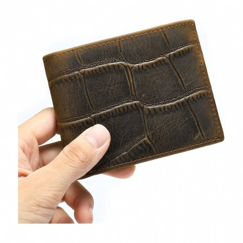 Pánske Peňaženky Exotic Zipper Bifold Wallet - Káva Croc