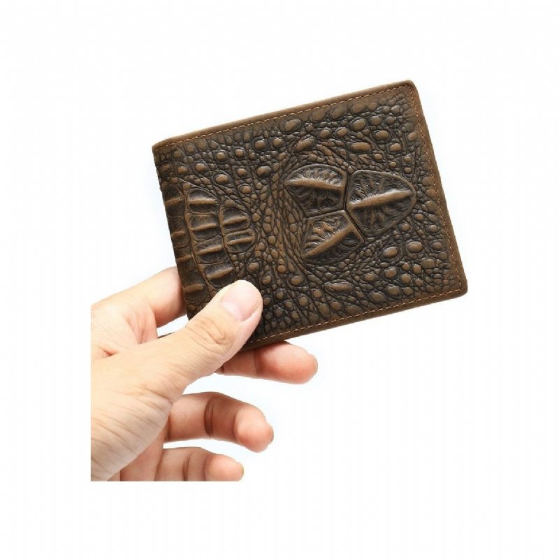 Pánske Peňaženky Exotic Zipper Bifold Wallet - Káva Croc