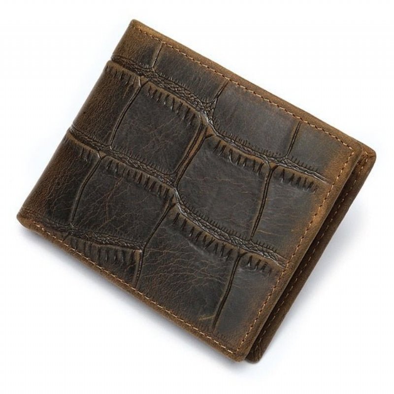 Pánske Peňaženky Exotic Zipper Bifold Wallet - Káva Croc