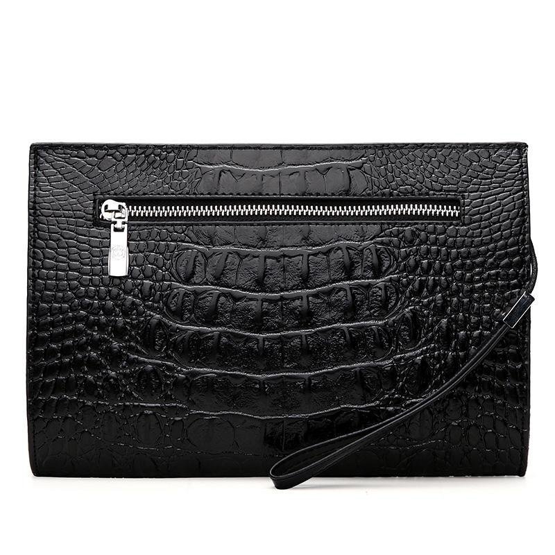 Pánske Peňaženky Horn Back Embossed Pattern Clutch - Čierna