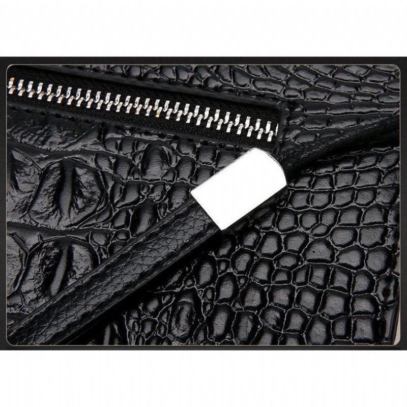 Pánske Peňaženky Horn Back Embossed Pattern Clutch - Čierna