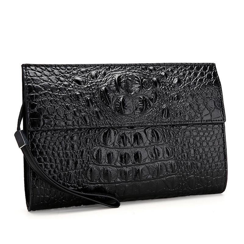 Pánske Peňaženky Horn Back Embossed Pattern Clutch - Čierna