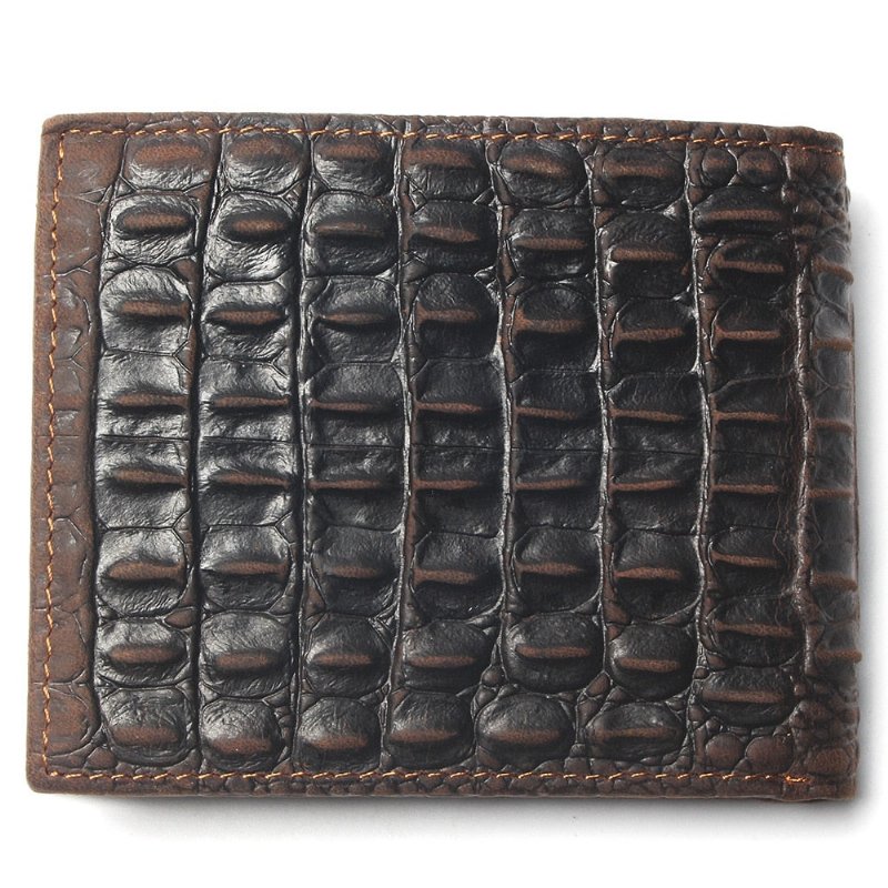 Pánske Peňaženky Luxury Crocskin Card Holder Wallet - Káva