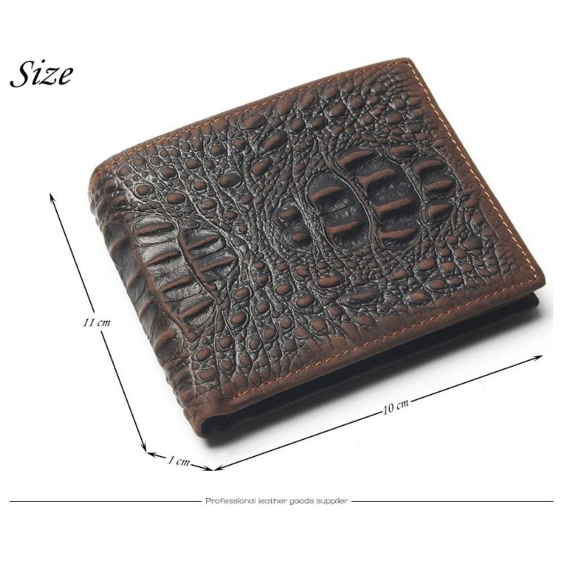 Pánske Peňaženky Luxury Crocskin Card Holder Wallet - Káva