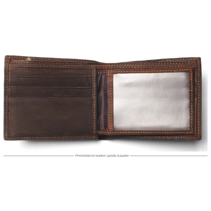 Pánske Peňaženky Luxury Crocskin Card Holder Wallet - Káva