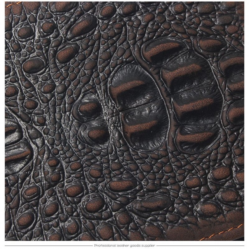 Pánske Peňaženky Luxury Crocskin Card Holder Wallet - Káva